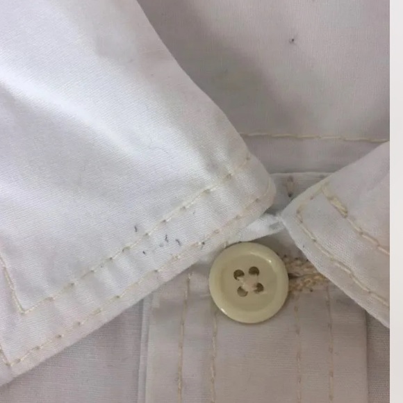 True Religion Sample Item White Men Dress Shirt Long Sleeve Cotton M - Picture 5 of 12